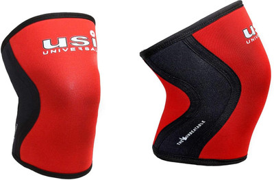 USI UNIVERSAL Knee Sleeve, Compression support for Fitness (Pack of 1 Pair, 7mm ) Small Knee Support(Red)
