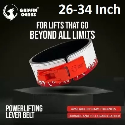 GRIFFIN GEARS Powerlifting Lever Red Buckle With Red&White Belt Power 10MM Heavy Duty Weight Lifting Belt(White, Red)
