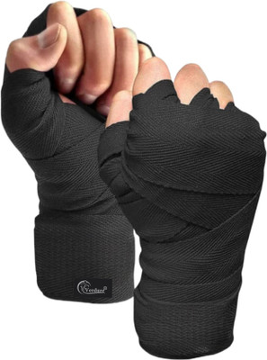 Verdure Professional Boxing Straps Stretchable Cotton Wrap Weight Lifting Men Women Hand Support(Black)