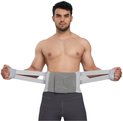 IMPORTIKAAH Waist Support Belt Magnetic Therapy Lumbar Back Pain Reliever Abdominal Belt(Grey)