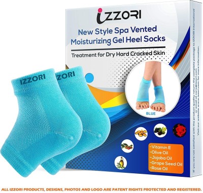 IZZORI Silicone Gel Heel Socks for Dry Cracked Heel Repair Pad, Swelling Ankle Protection Ankle Support(Blue)