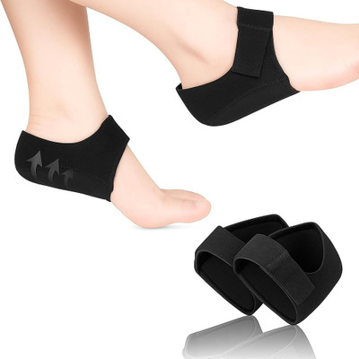 EVERSYS Gel Heel Protector Cushion Pads for Heel Spur, Ankle Stress Relief Heel Support(Black)