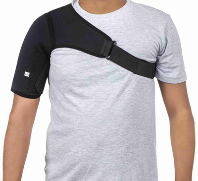 heaven feel Shoulder Support Strap Posture Guard Gym Brace Belt Right Hand Belt Shoulder Support(Black)