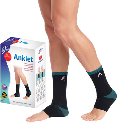 FLAMINGO Premium Anklet for Mild Support - Anatomically Shaped, 4-Way Knit Ankle Support