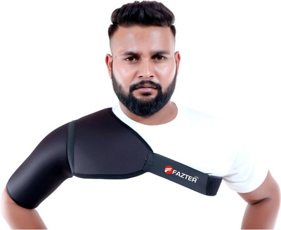 FAZTTER Universal Shoulder Support Brace With Adjustable Stretch Strap Wrap Belt - Right Shoulder Support(Black)