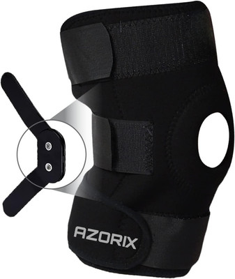 AZORIX Hinge Knee Support Brace Open Patella for Knee Pain Relief and Compression Knee Support(Black)