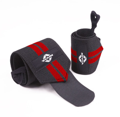 NIVIA Weight Lifting Wrist Support, with Thumb Loop Strap for Gym (Red/Black) Wrist Support(Black)