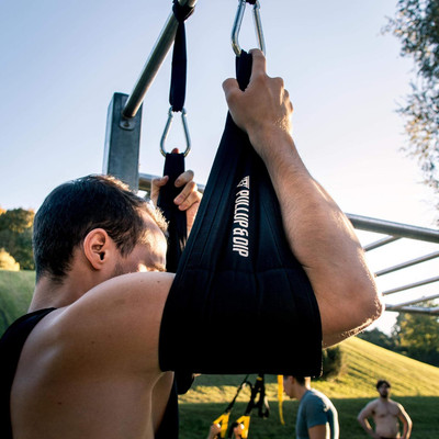 Fitcozi AB Straps Arms Hanging Pull Up Belt Crunch Sling Supporter(Black)