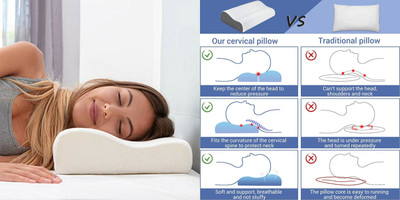ANUSHKA ENTERPRISE Memory Foam Solid Sleeping Pillow Pack of 1(White)