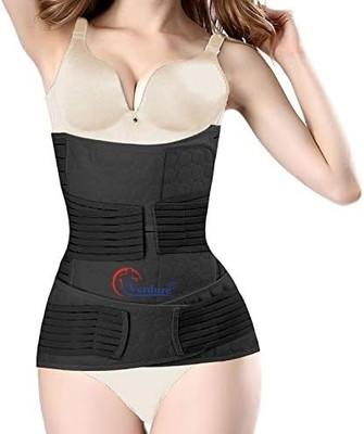 Verdure Abdominal belt after delivery 3 in 1 postpartum recovery belly slim belt women Abdominal Belt(Black)