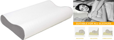 RUSHABH ENTERPRISE Memory Foam Abstract Sleeping Pillow Pack of 1(White)