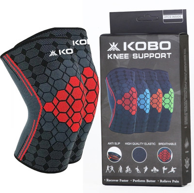 KOBO Nylon Knee Caps For Women & Men Knee Support Brace Belt Knee Pain Relief Product Knee Support(Red)