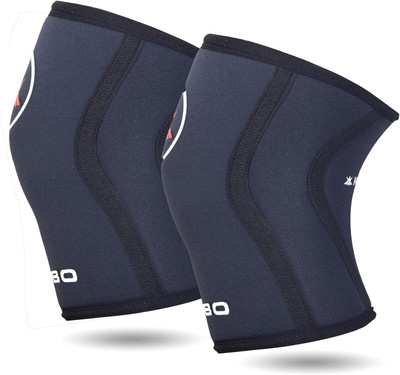 KOBO Knee Sleeves 7mm Knee Support Neoprene for Weight Lifting, Gym - (Pair) Knee Support(Black)