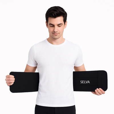 SELVA Lumbo Sacral Back and Abdominal Belt For Men & Women Back / Lumbar Support(Black)