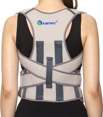 JUSTIFIT back pain relief posture corrector belt for men and women shoulder back support, Posture Corrector(Grey)