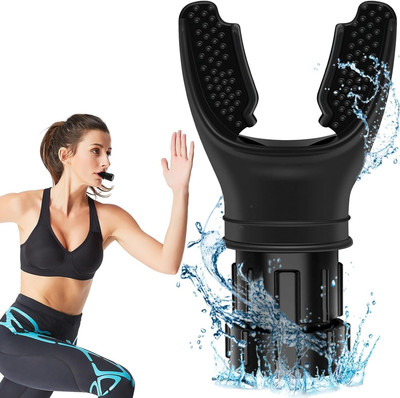 Everglow Lung Breathing Trainer Exercise Device-Compact Pure Silicone Lung Exerciser Lung Breathing Trainer(Black)
