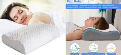 PRATIK MARKETING Memory Foam Solid Sleeping Pillow Pack of 30(White)