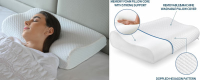 RUSHABH ENTERPRISE Memory Foam Alphanumeric Sleeping Pillow Pack of 1(White)