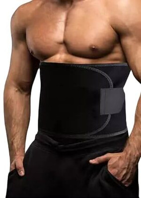 LOOKFIT Sweat Slim Belt for Men and Women Tummy Trimmer Body Shapewear Waist Abdominal Belt(Black)