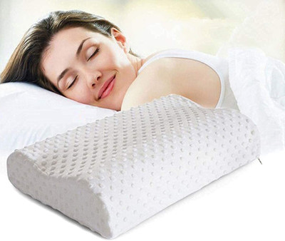 RUSHABH ENTERPRISE Memory Foam Geometric Orthopaedic Pillow Pack of 1(White)
