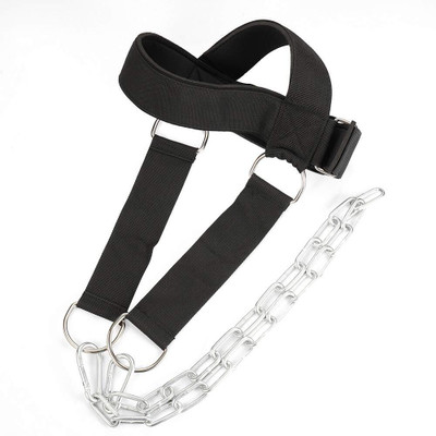 Fitcozi Head Harness with Steel Chain Harness for Weight Training Head Support(Black)