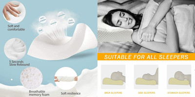 ANUSHKA ENTERPRISE Memory Foam Animals Sleeping Pillow Pack of 1(White)
