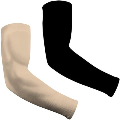 VRUGRA 2 Pairs UV Sun Protection Unisex Arm Sleeves Elbow Support