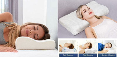 ANUSHKA ENTERPRISE Memory Foam Solid Sleeping Pillow Pack of 1(White)