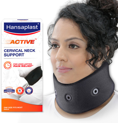 HANSAPLAST Active Cervical Neck Support | OSFM |Neck brace for comfort & stabilized support Neck Support(Black)