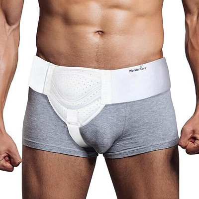 Wonder Care Cotton Inguinal Hernia Belt for Men – Pain Relief Truss with Pads (Left/Right) Back / Lumbar Support(White)