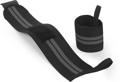 maaya Wrist Support Band with Thumb Loop for Gym, Weight Lifting, Power Lifting, -2 Pair Wrist Support(Grey, Black)