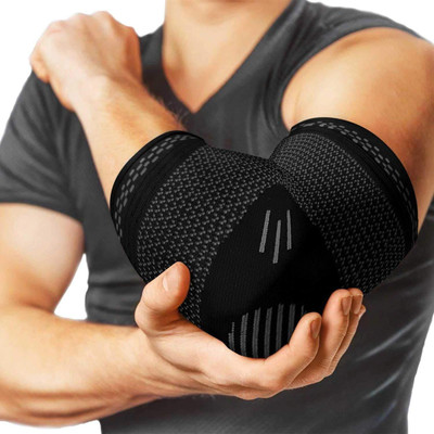 uRock Elbow Compression Sleeves For Tendonitis Pain Relief,Tennis,Volleyball,Cricket Elbow Support(Black)