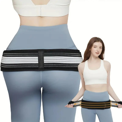 Fitness Scout Sciatica Pain Relief Sacroiliac Joint Hip Si Belt Spine Support Size Back / Lumbar Support(Black, White)