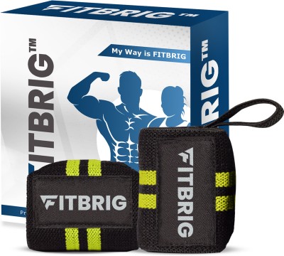FITBRIG Elastic Weightlifting Wrist Straps Breathable with Thumb Loop for Men & Women Wrist Support(Green)