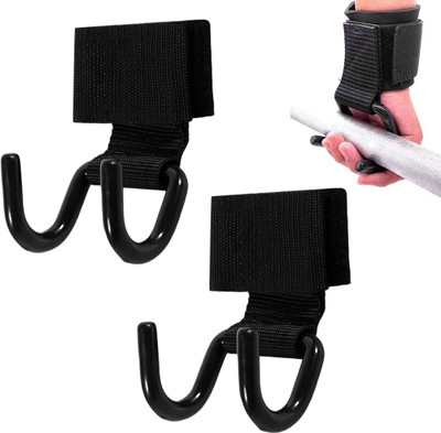 SERPLEX 2pcs Assisted Weight Training Dual Hook Grip Support with Wristband Wrist Support