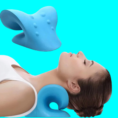 FlyTouch Cervical Neck & Shoulder Relaxer Stretcher Chiropractic EVA Foam Pillow Cervical Pillow