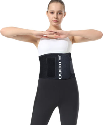 KOBO Premium Waist Trimmer Faster Weight Loss Ab Support Slimmer Sweat Wrap Sauna Belt Abdominal Belt(Black)