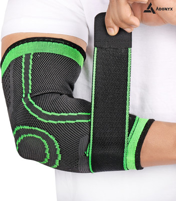 ADONYX Elbow Compression Sleeve 1 Pc,Brace for Tendonitis and Tennis Elbow, Pain Relief Elbow Support(Green)