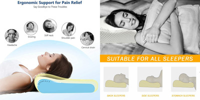 RUSHABH ENTERPRISE Memory Foam Alphanumeric Sleeping Pillow Pack of 1(White)