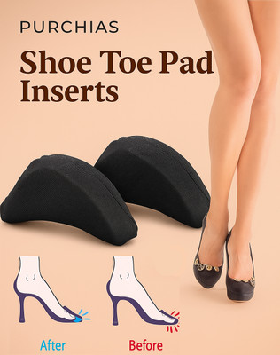 PURCHIAS Reusable Soft Sponge Adjustable Shoe Filler Inserts for Women Men Shoes Heel Support(Black)