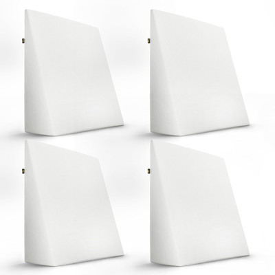 Frido Complete Back Support Wedge Cushion Made with Memory Foam, For Bed, Sofa, 4 Unit Back / Lumbar Support(White)