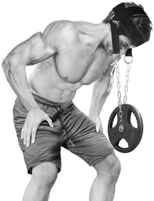 RACE Neck and Head Strengthening Weight Harness Adjustable Strap with Steel Chain Weight Lifting Belt(Black)
