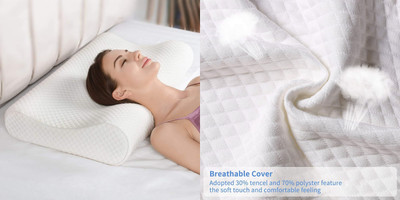 ANUSHKA ENTERPRISE Memory Foam Abstract Sleeping Pillow Pack of 1(White)