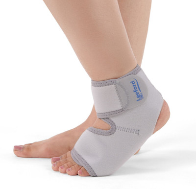 Leeford Neoprene Ankle Wrap | Support & Stabilize Ankle | 4-Way Stretch | Universal Size Ankle Support(Grey)