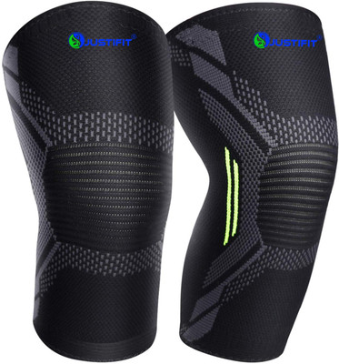 JUSTIFIT Running Knee Cap Support Men Women (size XL) 1 pair Knee Support(Black, Green)