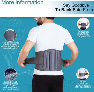 VR SURGICAL Lumbo Sacral (L.S Belt) Corset- Back Pain Belt for spinal LS Back / Lumbar Support(Grey)