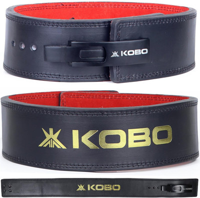 KOBO 13 mm Leather Power Lifting Lever Belt Natural Leather Back / Lumbar Support