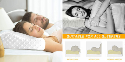 KITCHENNOVATE Memory Foam Alphanumeric Sleeping Pillow Pack of 1(White)