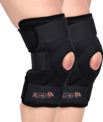 Adept Knee Support with Open Patella for Effective Knee Pain Relief |1 Pair Black Knee Support