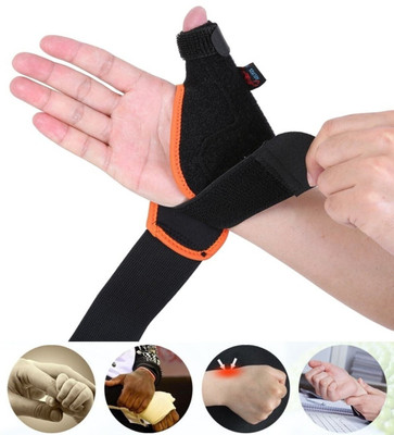 LEXOTHO Thumb Wrist support band for men pain relief fracture carpal tunnel splint strap Splints(Black, Orange)